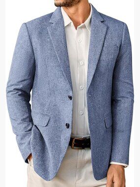 Lightweight Men's Sport Coat Blazer Two Button Business Casual Jacket